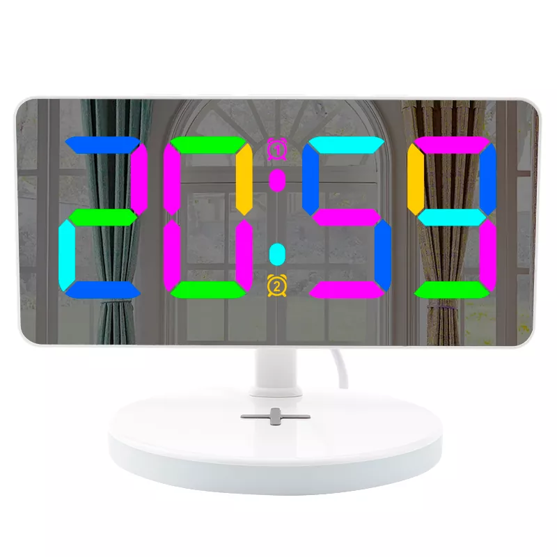 무선 충전 RGB 야간 조명 RGB 디지털 알람 클록